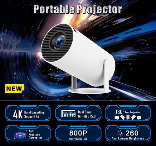 Tragbar smart projektor 1080p - smart,